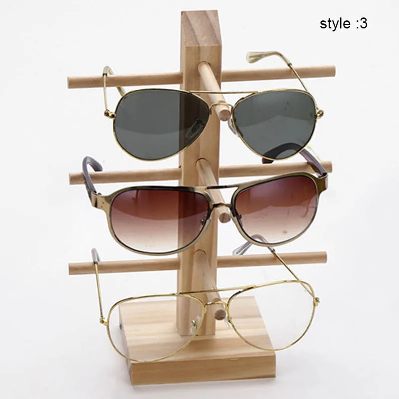1 Pcs Wood Sunglass Display Rack Shelf Wooden Durable Eyeglasses Show Stand Holder Home Organizer Space Saving Shelf