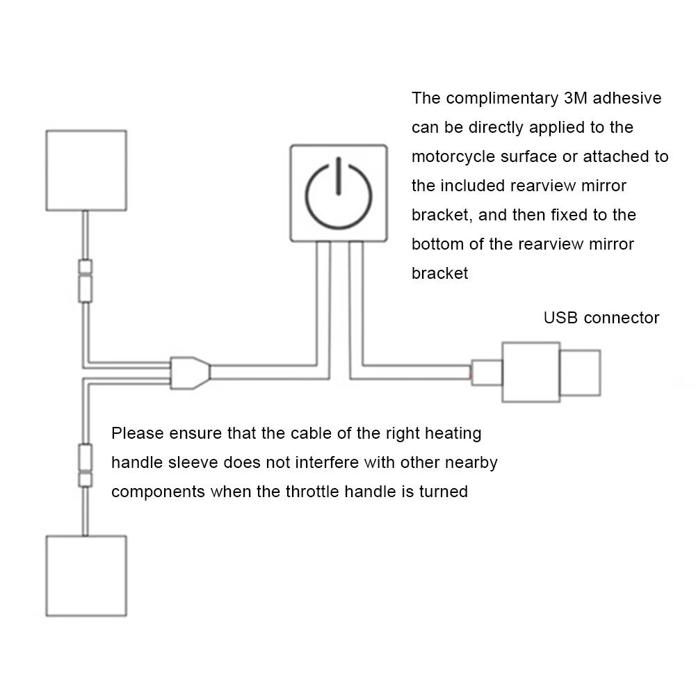 USB Electric Heated Grip Cover Anti Slip Heated Motorcycle Handlebar Grips Warmer 3 Gear Anti Vibration Handlebar Warmer Sleeves