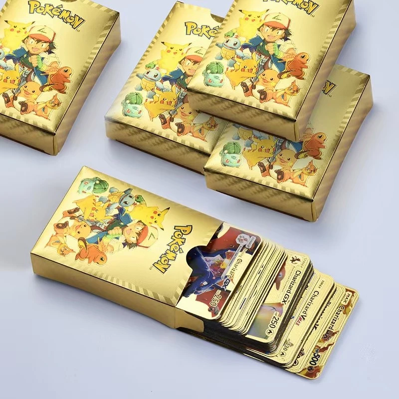 Zestaw Pokemon karty metalowe złoto za $6.11 / ~27zł