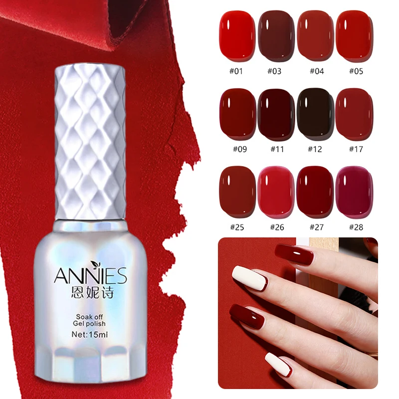 

10ML Gel Nail Polish Wine Red Nail polish Semi Permanent Removable Uv Gel Varnish Lacquer Nails Art