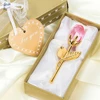 Artificial Rose Wedding Gift Decoration 1set Mothers Day Gift Girlfriend Gift Ornament Crystal Glass Rose Box Party Favor Lot 4