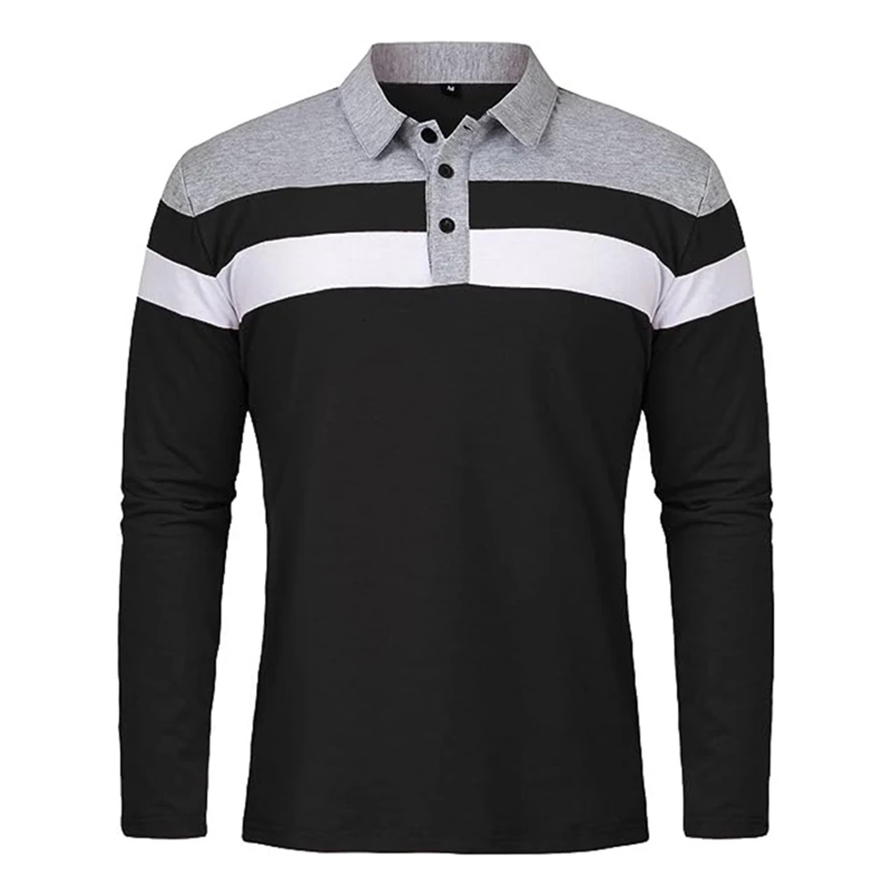 

Mens Pullover Hoodies Casual Collared Comfy Fall Fashion Long Sleeve Slim Fit Spring Stripe Stylish T-shirt Tops