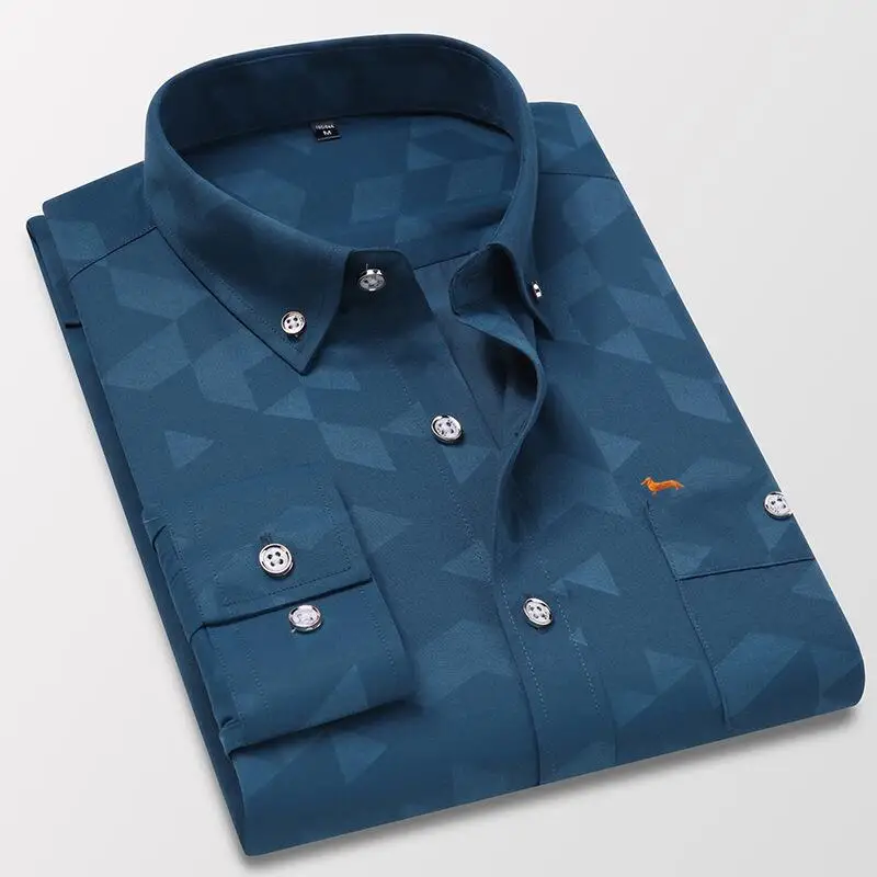 Dress Shirts Men Business Long Sleeve Slim Fit