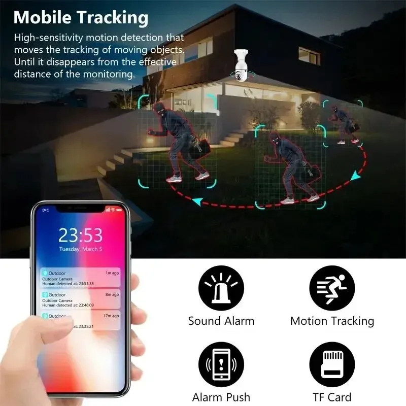 HEE RAK Tuya 3MP/5MP 5G Duel Band Camera WiFi Two Way Voice AI Human Detection Night Vision E27 Camera Zoom Surveilance Yiiot wifi camera surveillance camera wifi ip camera bulb camera