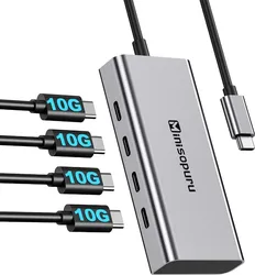 Minisopuru HUB USB C Hub 4 Ports 10Gbps USB Type C to USB C 3.2 Gen1 Hub Adapter for Laptops MacBook Pro Air USB 3.0 Hub