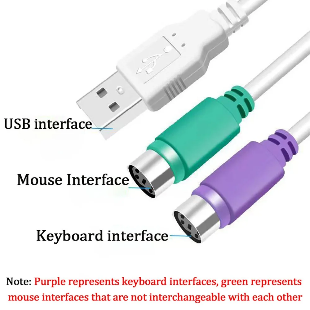 PS2 Female to USB Male Converter Cable Adapter Cord for Keyboard PS 2 Female to USB Male Connector