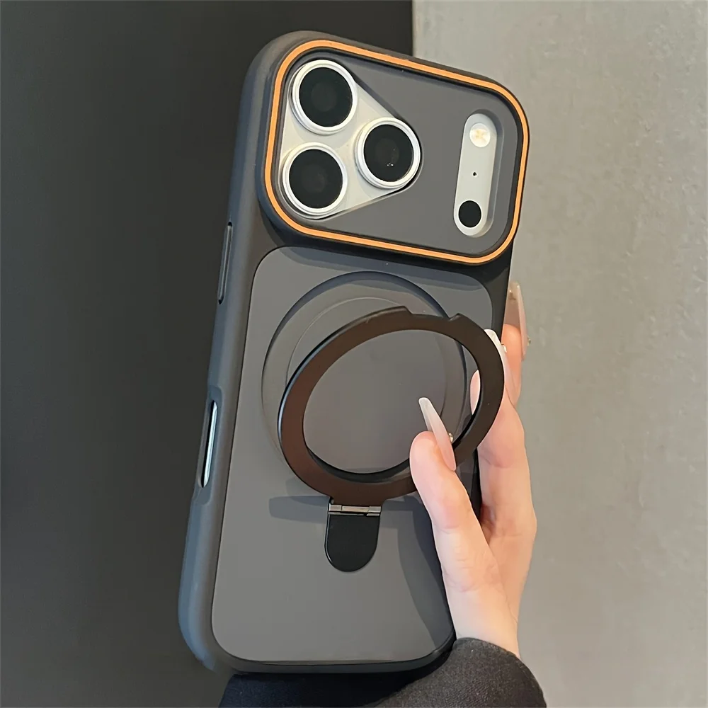 Luxury Magnetic Metal Ring Holder with Wireless Charging Armor Cover