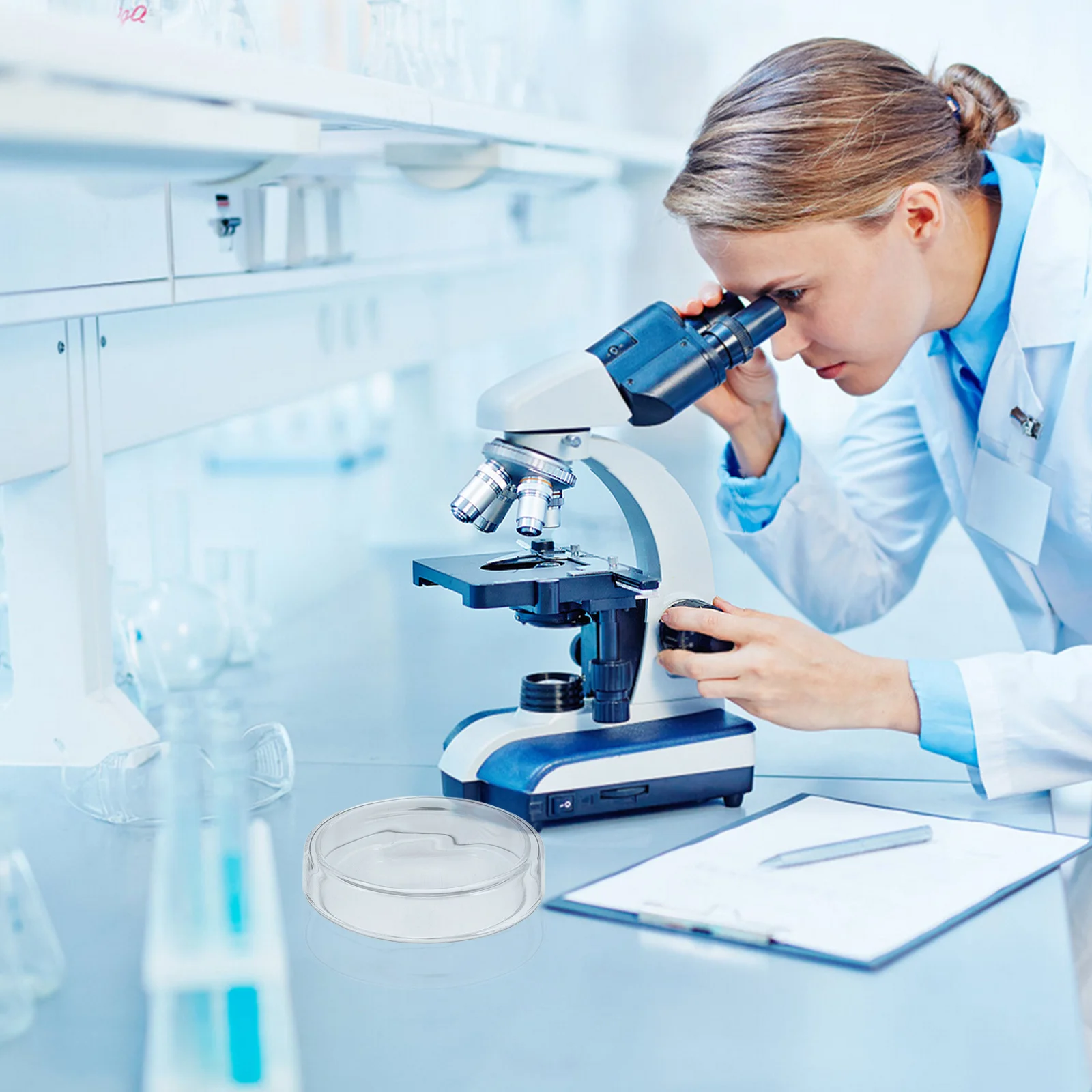 1Set Glass Petri Dish Thickened Durable Cell Culture Plate Laboratory Culture Dish with Lid Clear Glass Petri Dishes