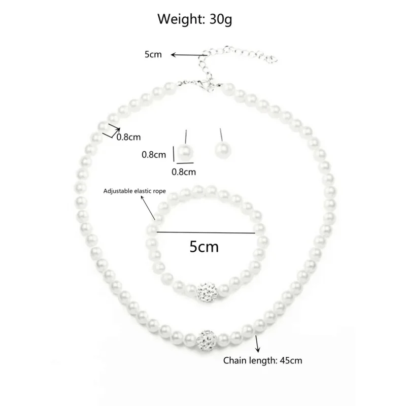 4pcs Faux Pearl Beaded Jewelry Set (Necklace, Bracelet, Earrings) – Elegant Gift for Parties. - 6