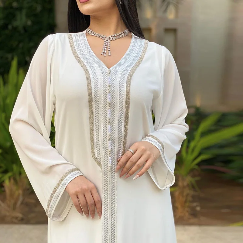 Ropa De Mujer Envio Gratis Muslim Sets New Style Clothing Large-swing Long Skirt Two-piece Robe Ramadan Woman Dubai AbayaTurkey