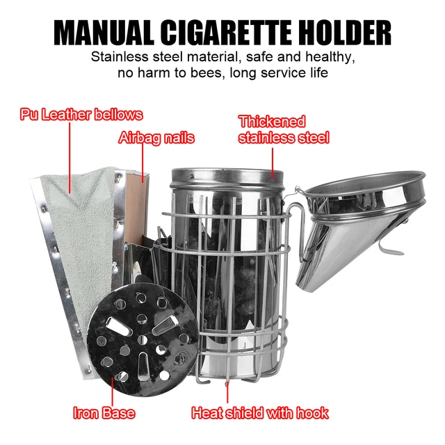 Rozsdamentes Acél Apikultúra Méhészeti Berendezések Kiutasítása Méhek, Méhész Méh Füstbombákkal, Dohányos Permetezőgép - Image 2
