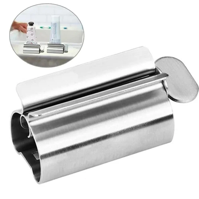 Accessori per il bagno Rullo per tubo spremi dentifricio Rullo per schiacciatura in acciaio inossidabile Ruota dispenser per unguenti Cosmetici 1