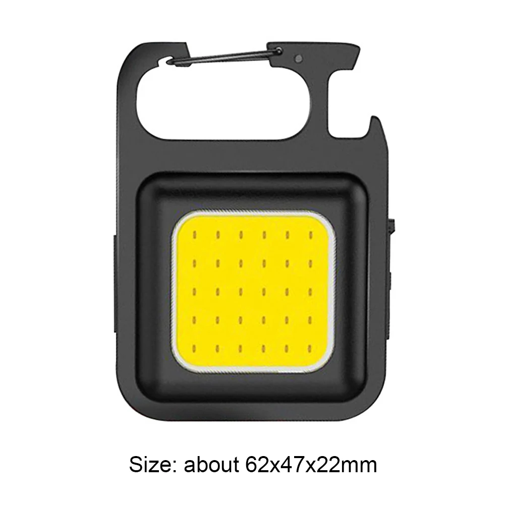 COB Mini Working Light 4 Modes with Hook Bottle Opener for Outdoor Camping Hiking Multifunctional LED Pocket Flashlight