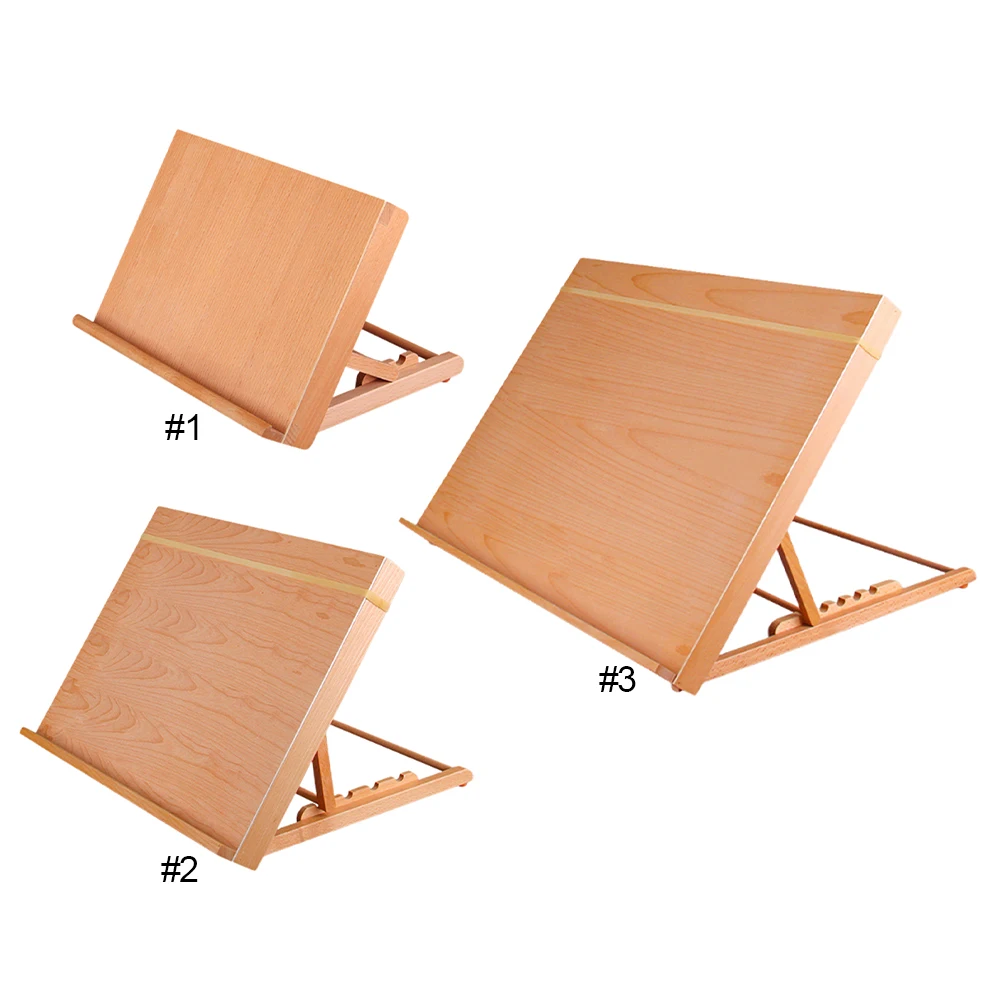 Desktop Drawing Board Adjustable Angle Wooden Sketching Board Portable Wood Painting Easel Multi-Function for Beginners Students