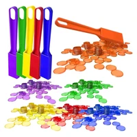 100PCS Counting Chips Coin Toy Baby With Magnetic Stick Bingo Chips Set Counters Mix Color Chips Game Tokens Learning Teaching A 1
