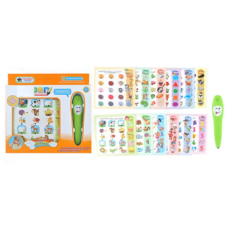 Baby English Educational Voice Reading Machine Book Smart Reading Pen Children Studay Papers Learning Animal Toys Language Kit 4