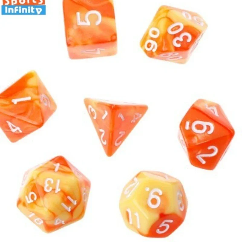 

7 шт., Набор двусторонних игральных костей, 16 мм, D20, D12, D10, D8, D6, D4