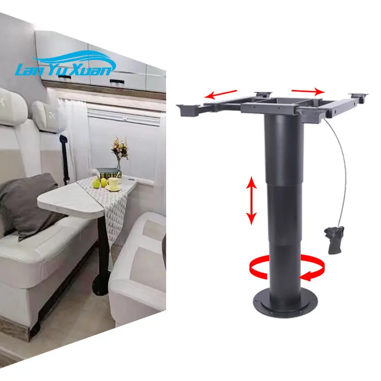 HWHongRV Height Adjustable Pneumatic gas Lifting Table Pedestal camping table Base support for Boat /Marine/Caravan/RV