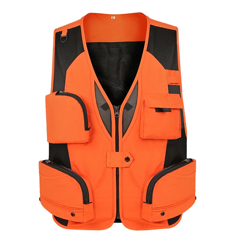 High Quality Men's Summer Outdoor Lure Fishing Vests New Adjust Men Fly  Fishing Vest Multi-pocket Short Mesh Vest Accessory Bags