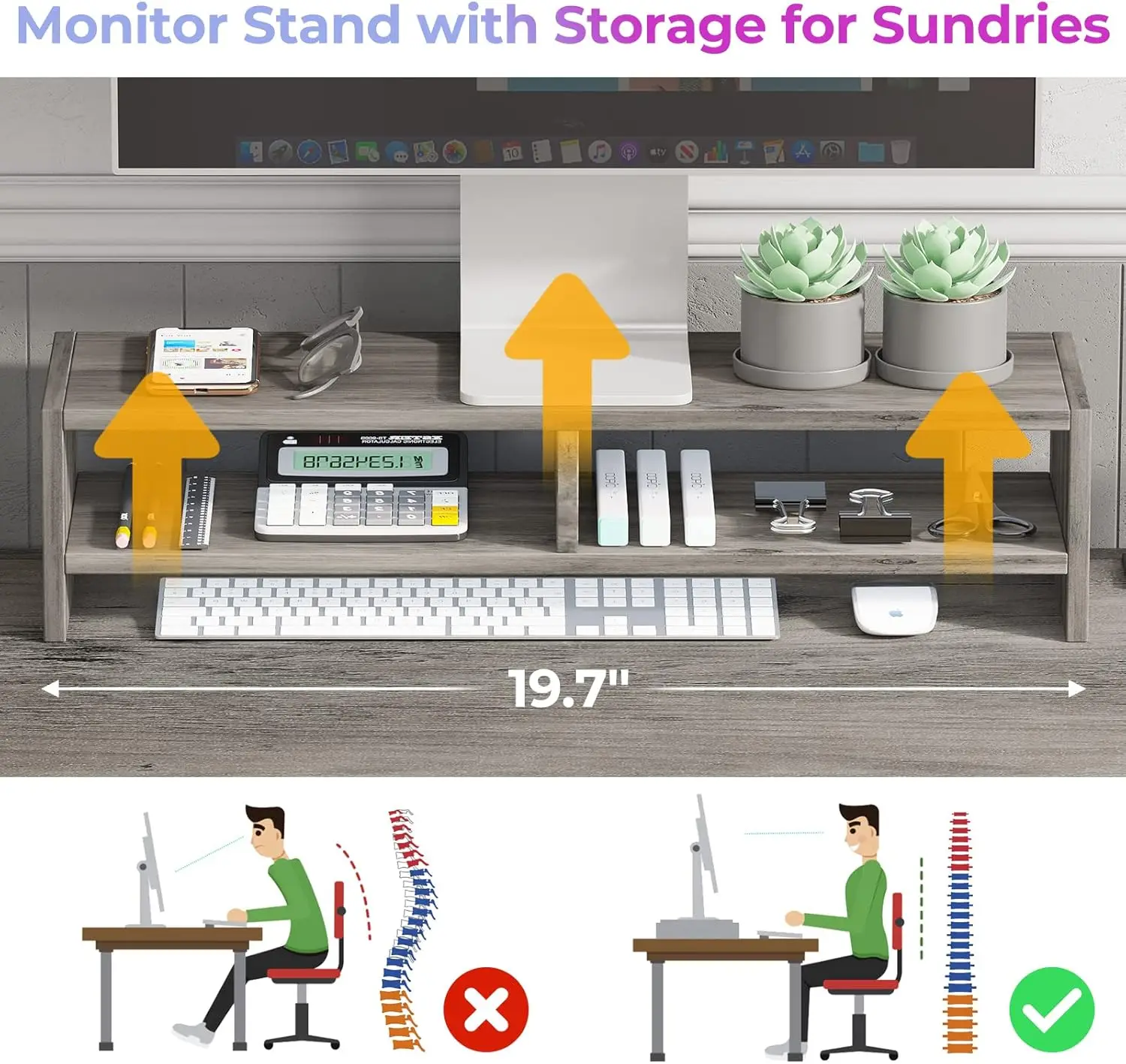 SEDETA 63" L Shaped Desk Convertible 86.6" Home Office Corner Computer Desk with Drawer Power Strip Storage Cabinet Retro Grey 6