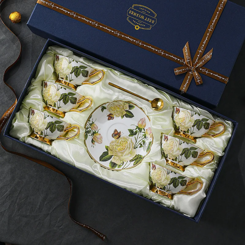 European Scented Tea Cup Set Bone China Simple Ceramic Household English Black Tea Afternoon Tea Set Niche High-end Exquisite