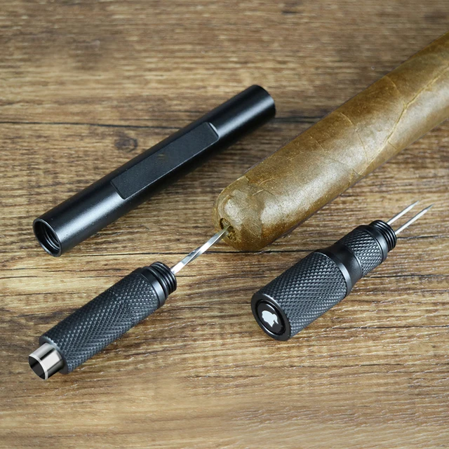 Sharp Cigar Pass Needle Portable Cigar Draw Enhancer Tool Smoker Dredge Drilled Metal Cigar Hole Punch Cutter Gift Box - Image 3