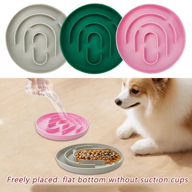Pet Slow Feeder Bowl Cat Dog Silicone Non slip Slower Food Feeding Dishes Durable Pet Bowl for Large Medium Small Dogs Puppy 2