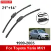 Car Wiper for Toyota Yaris MK1 1999-2005 21" + 14" Front Rear Wiper Blades Brushes Cutter Accessories 2001 2002 2003 2004 2005 1