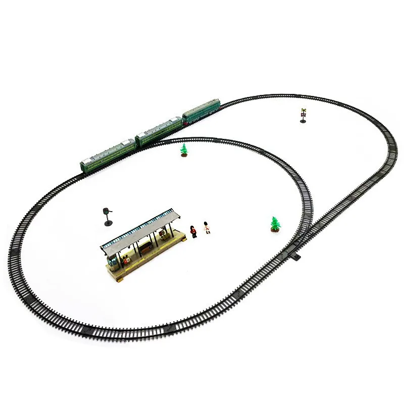 Simulation Train Toy Track Train Boy Electric Toy Two Way Driving Model Toys Set DIY Assembly Track 180cm