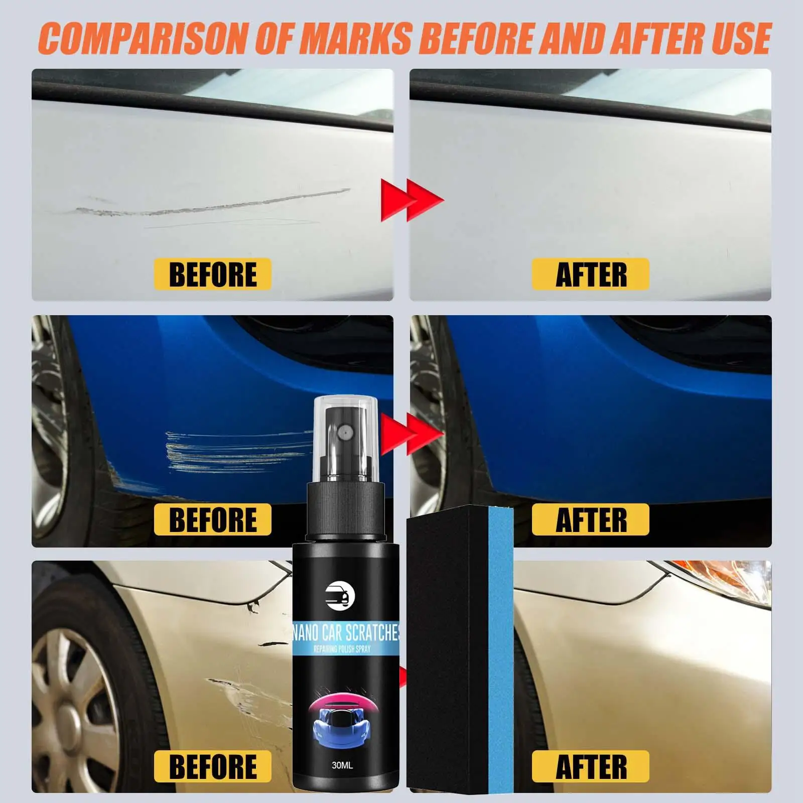 

Ceramic Coating Car Removal Portable Car Scratch ing with Sponge Car ing Scratch