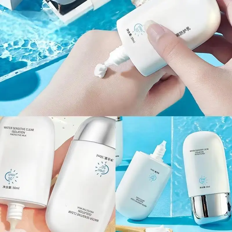 Sunscreen Face White Bottle UV Isolation 2 in 1 Whitening Isolation Light and Breathable Refreshing Non-greasy Sunscreen