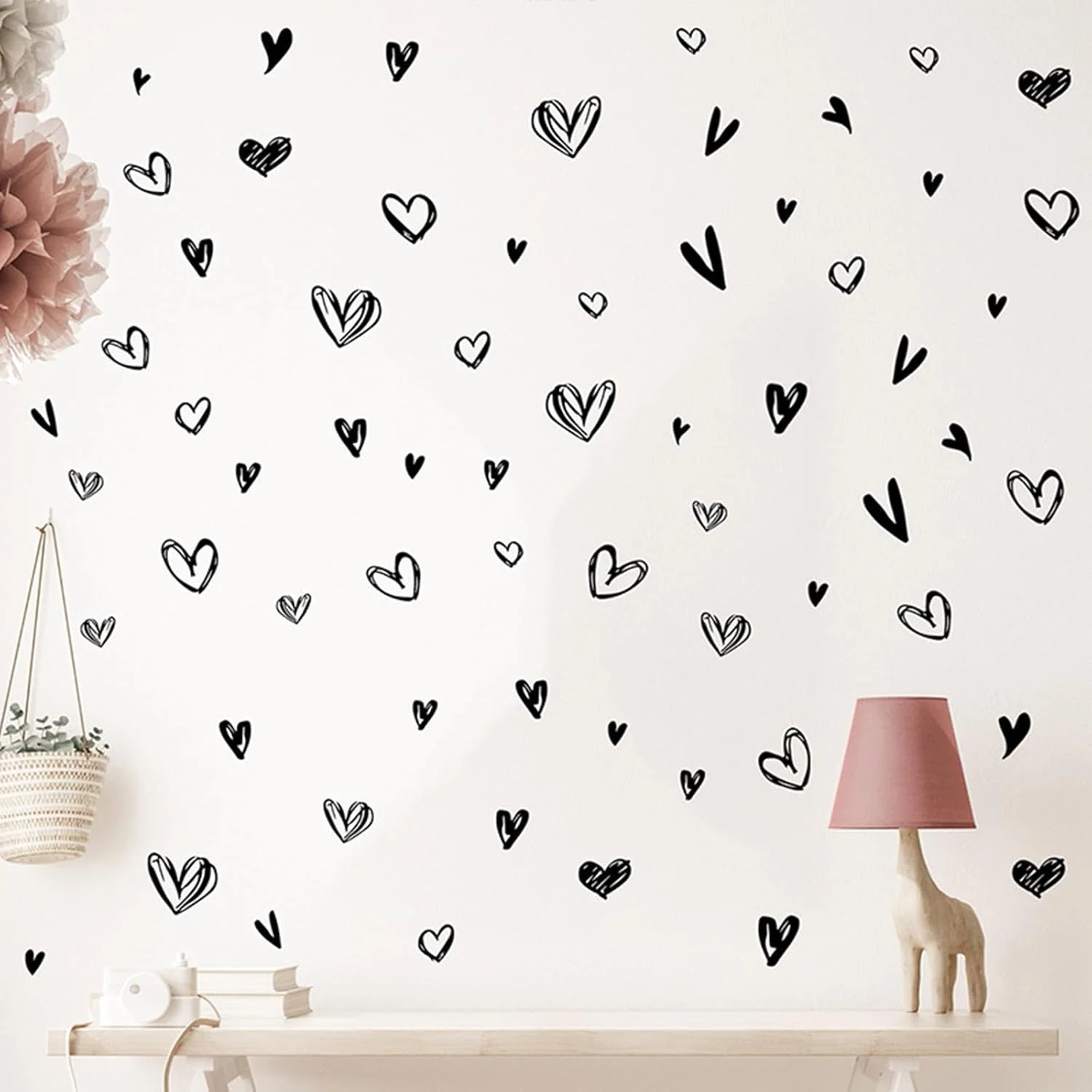 Flowers Wall Stickers, Girls Bedroom Removable Wall Decals, Bohemian Floral Decor for Room Nursery Living Room Bedroom Wal