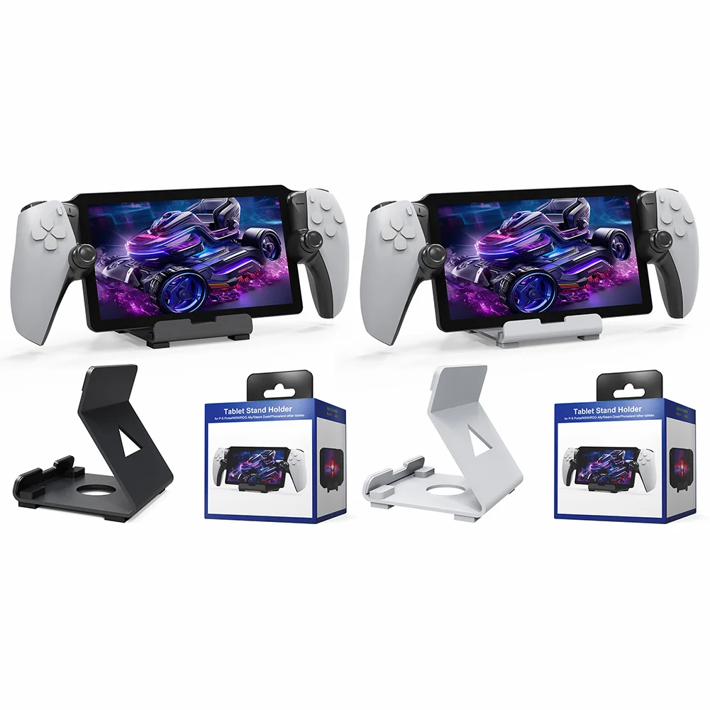 Supporto per console di gioco portatile da tavolo Risparmia spazio Supporto per tablet con cuscinetto in silicone antiscivolo per PS5 Portal Steam Deck ROG Switch - immagine 6
