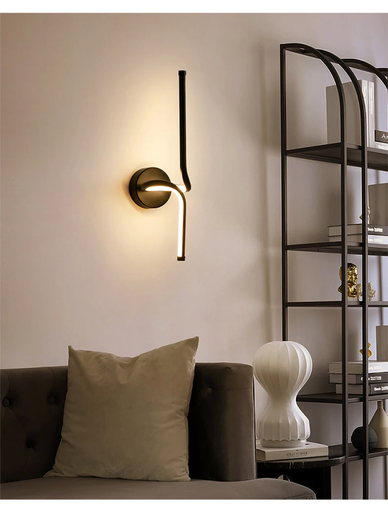 Conduziu a Lâmpada de Parede para tv Simples Nordic Preto Branco Sofá Fundo Quarto Sala Estar Cabeceira Casa Deco Luzes Iluminação Luminárias 7 Computers & Electronics