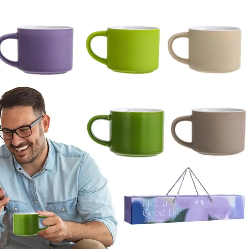 

Cappuccino Cups Set Ceramic Travel Coffee Mug 5pcs Reusable Ceramic Tea Mug With Handle For Wine Water Beer Whiskey Soup