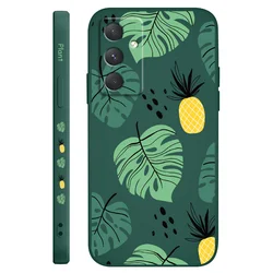 Tropical Pineapple Leaves Phone Case - Samsung A25 5G (Dark Green)