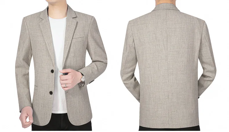 New Men's Suit Jacket Thin Blazers Spring Autumn Solid Business Casual Suit Jacket Men Clothing  Blazer Hombre Coats B1F1755