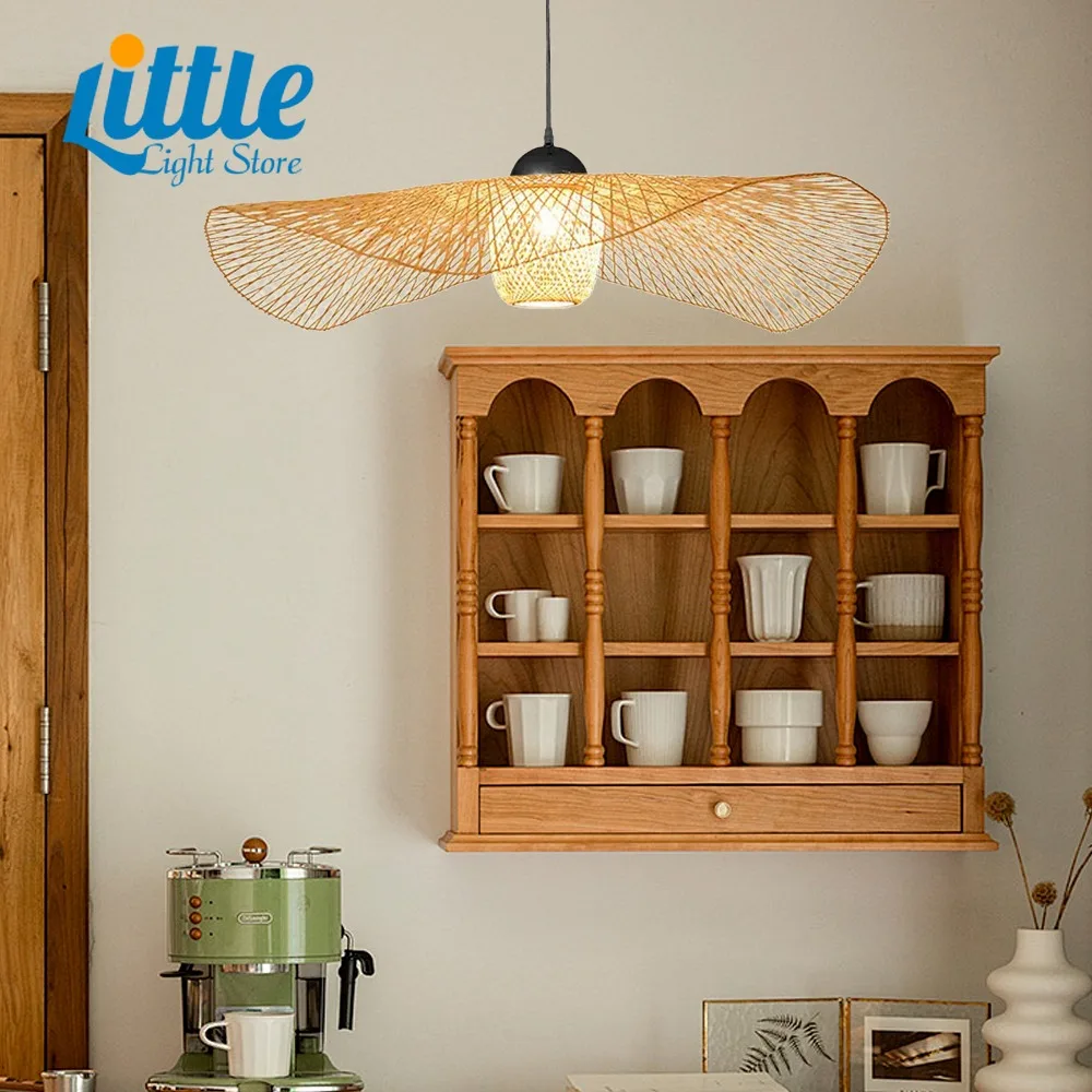 

Плетеный бамбуковый ротанговый подвесной светильник E27, лампы, фонари, подвеска из ротанга для украшения дома