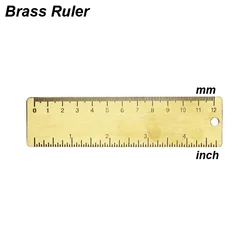 Brass Vernier Caliper - Mini Precision Measuring Tool with Dual - Scale, Pocket - Size Slide Gauge (Ruler Brass 120mm)
