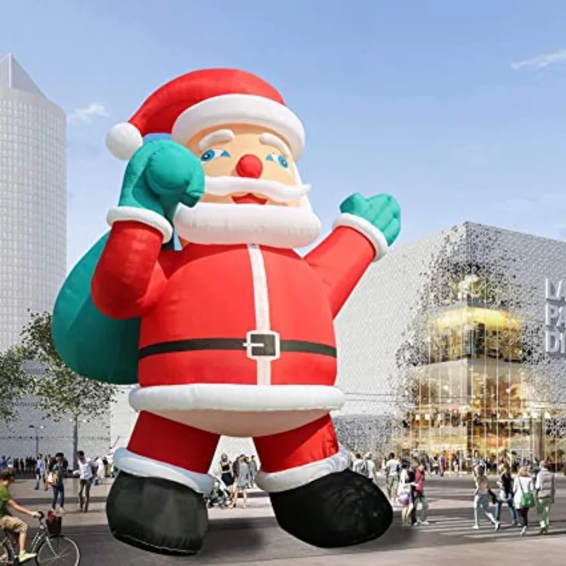 Large Outdoor Inflatable Santa Claus Decoration Christmas Atmosphere Mall Event Decor Props with Inflatable Pump Customizable ladies with double d alloy buckle simple decoration jeans fashion retro atmosphere elegant no hole belt k802
