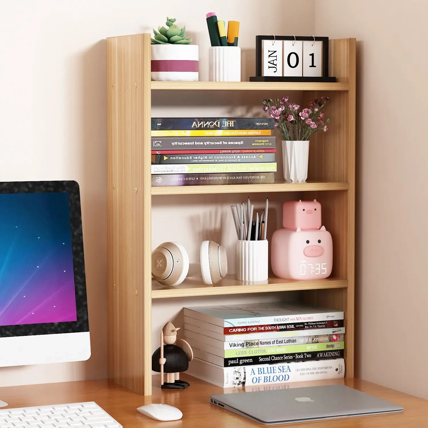 

Aoliviya Official New Desktop Bookshelf Desktop Storage Rack Desk Storage Rack Dormitory Desk Study Table Multi-Layer Small Shel