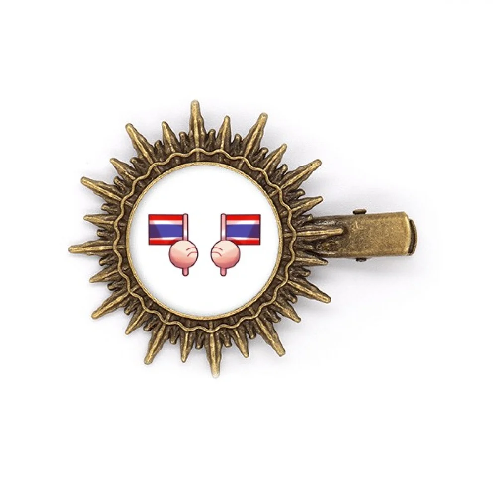 

Thailand Flag Asia Hairpin Sun Headwear Retro Metal Clips Pin