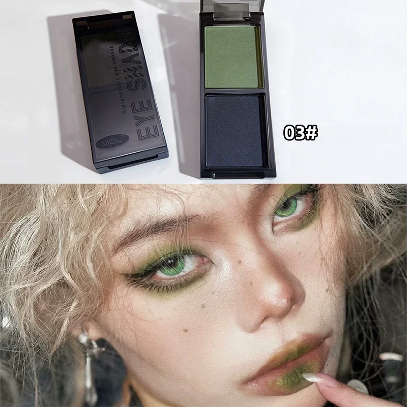 2 色グリッターブラックアイシャドウパレットダークレッド