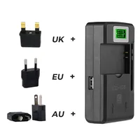 Mobile Battery Charger Universal LCD Indicator Screen USB-Port For Cell Phone Chargers 32-55mm Battery Charging AU UK EU Plug - Image 2