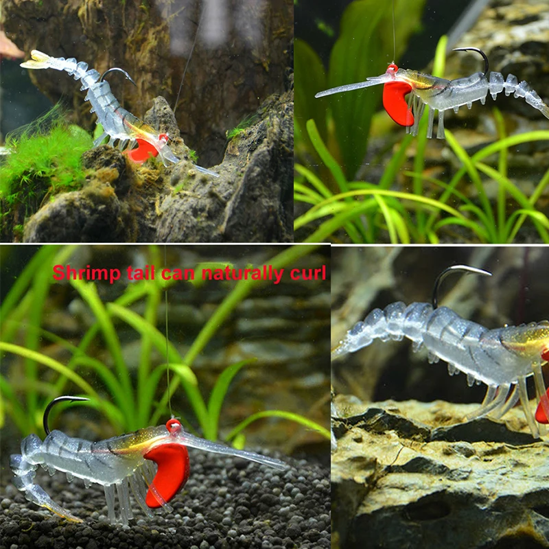 Luminous Eye Shrimp Fishing Lures Soft Lure Sinking Bait Jigging Fishing  Bait Fishing Tackle 6g /12.5g /18.5g 7.3cm/10cm/13.5cm - AliExpress