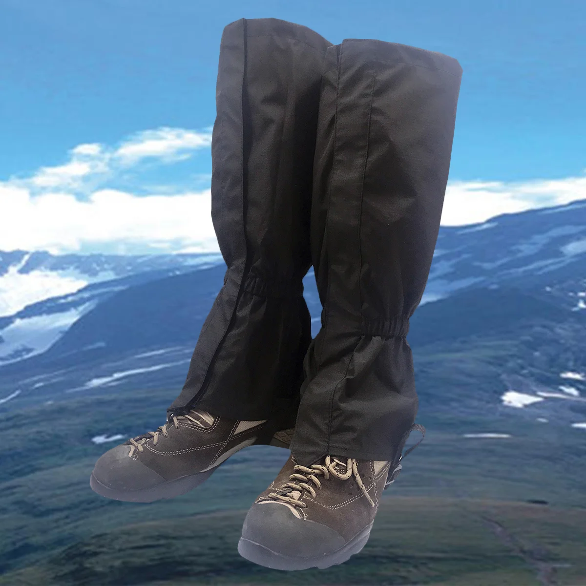 

1 Pair Waterproof Breathable Wearable Outdoor Skiing Climbing Hiking Snow Leg Gaiters Boot Covers Protectors (Black)