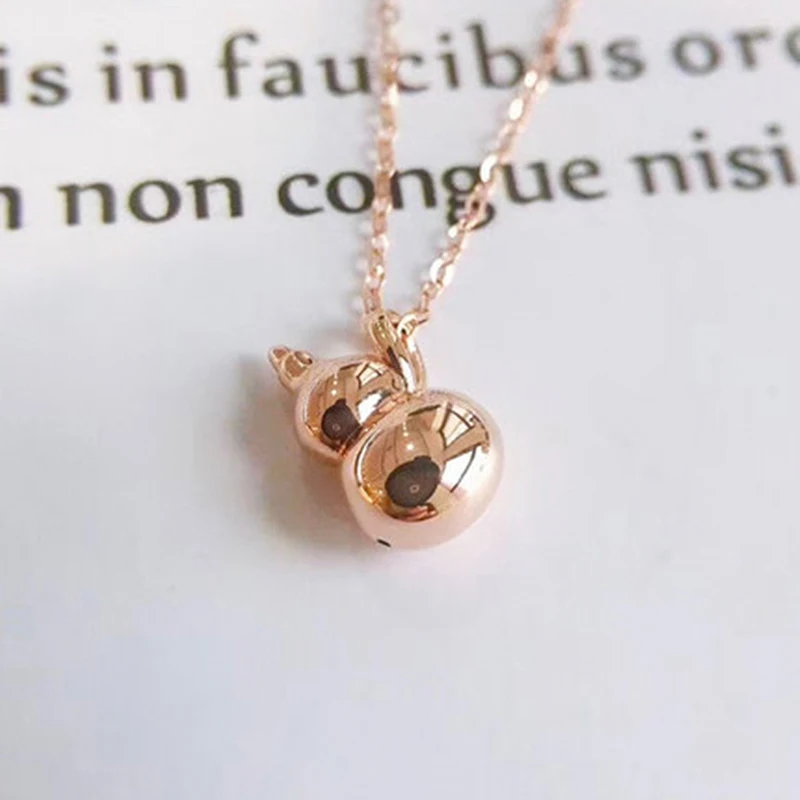 

RUIYI Real 18K Gold Pendant Necklace Pure Gold Gourd Pendant AU750 Chain Fine Jewelry Gift for Women Faith Necklace