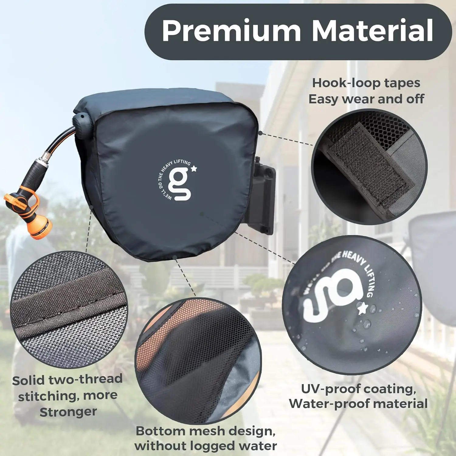 Giraffe Tools AW30/ AW25 Retractable Garden Hose Reel Cover UV Resistant, Waterproof and Anti-Fading Cover for Water Hose Reel 6