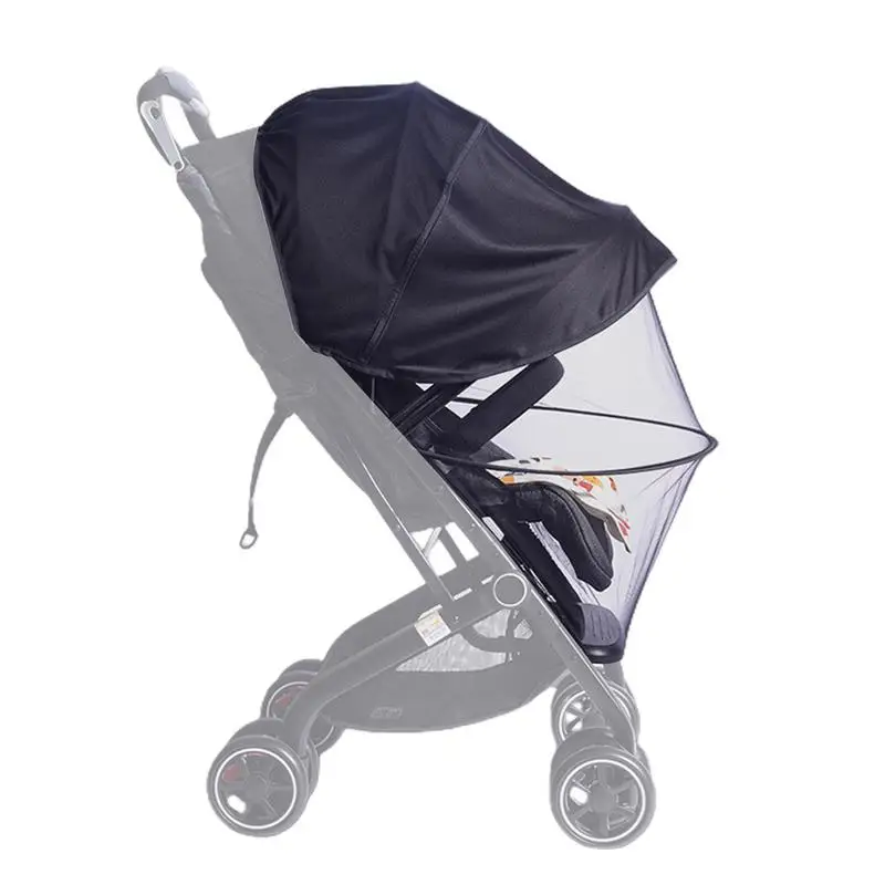Stroller Fly Cover Kids Fly Net Mesh Canopy Sun Shade Protective Uv Protection Cover Adjustable Kids Mesh Extender For Outdoor