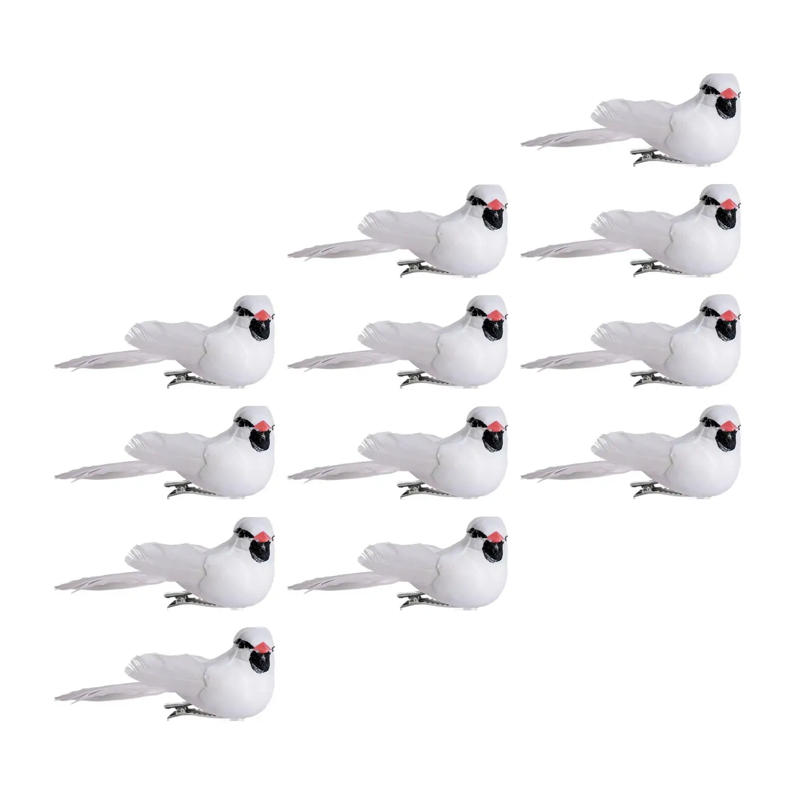 

12x Simulation Bird Figures Garden Ornaments Artificial Bird Model Bird Statue for Outdoor Dollhouse Lawn Branches Yard Art